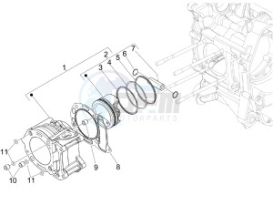 SUPER GTS 300 4T 4V IE ABS E3- E4 (NAFTA) drawing Cylinder-piston-wrist pin unit