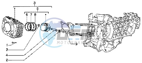 Cylinder - piston - wrist pin unit