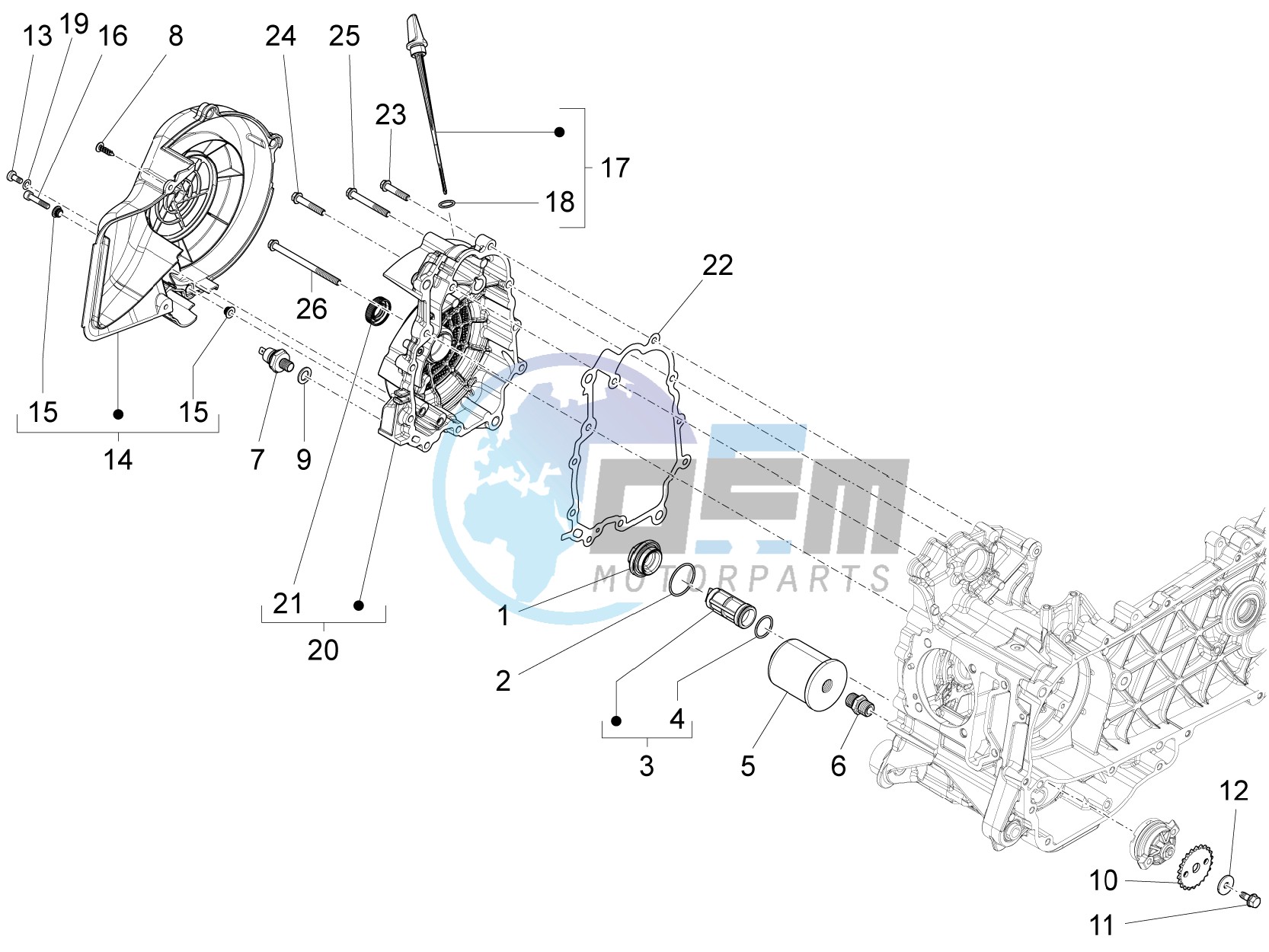 Flywheel magneto cover - Oil filter