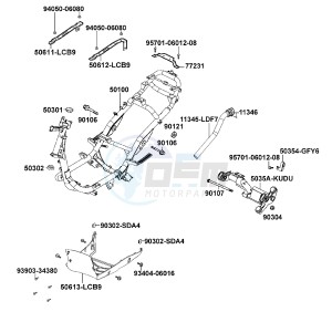 AGILITY 125cc drawing Frame Body