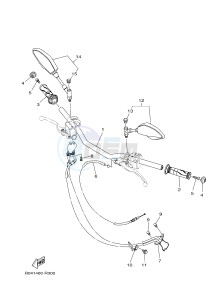 MTN250 MTN-250 MT-250 (B046) drawing STEERING HANDLE & CABLE