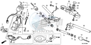 CBR600RAD CBR600RR ABS UK - (E) drawing HANDLE PIPE/TOP BRIDGE