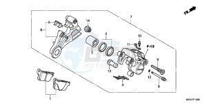 CBR600FC drawing REAR BRAKE CALIPER (CBR600F)