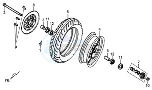 X'PRO 50 (25 KMH) (AE05W5-NL) (L4-M1) drawing FRONT WHEEL