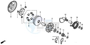 SRX90 50 drawing DRIVE FACE/ KICK STARTER SPINDLE