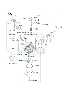 KAF 400 B [MULE 600] (B6F-B9F) B8F drawing CARBURETOR