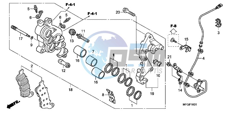 R. FRONT BRAKE CALIPER (CB600FA/ FA3)