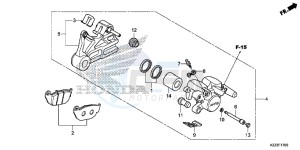 CRF250LF CRF250L E drawing REAR BRAKE CALIPER