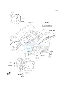 KSF 400 A [FX400] (A6F) A6F drawing REAR FENDER-- S- -