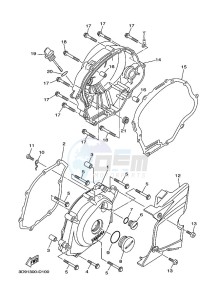 YBR125ESD (3D9B) drawing CRANKCASE COVER 1