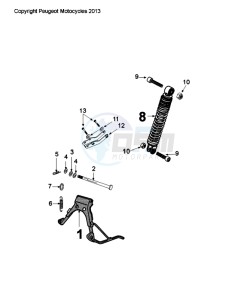 CITYSTAR 50 drawing REAR SHOCK AND STAND