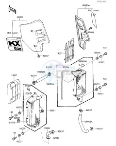 KX 500 D [KX500] (D1) [KX500] drawing RADIATOR