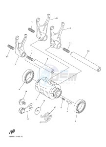 YZ250F (1SM1 1SM2 1SM3 1SM4) drawing SHIFT CAM & FORK