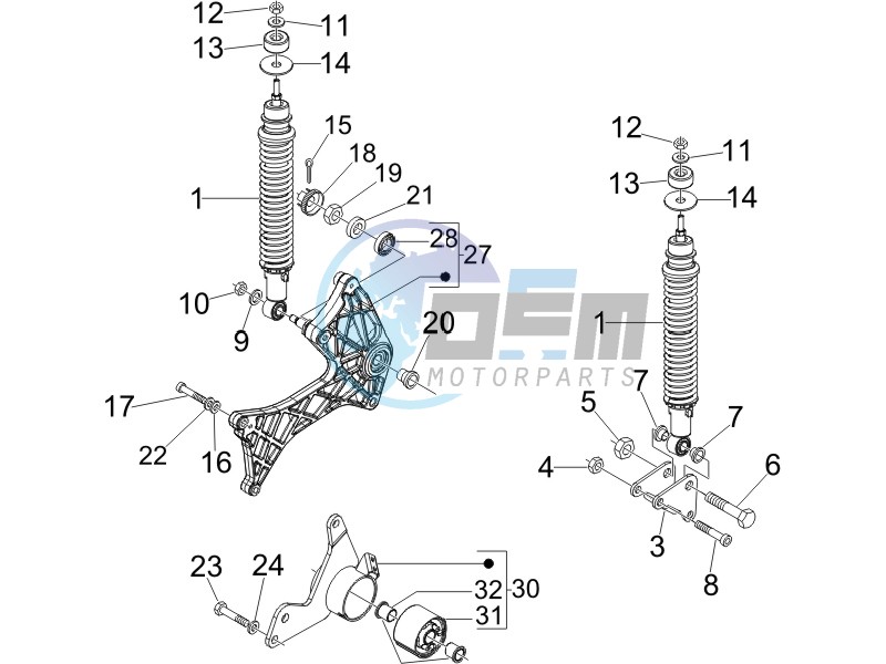 Rear suspension - Shock absorber - s