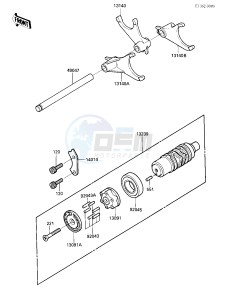 ZX 900 A [NINJA] (A3) NINJA 900 drawing GEAR CHANGE DRUM & FORKS