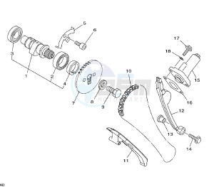 XT X BRA 125 drawing CAMSHAFT AND TIMING CHAIN