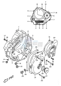 DR350 (V-W-X) drawing CRANKCASE COVER