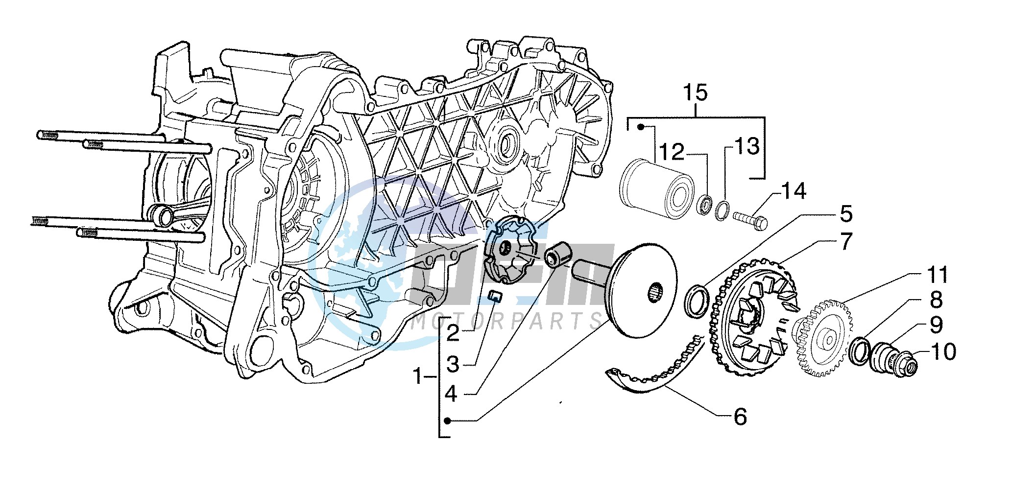 Half-pulley assy. driving