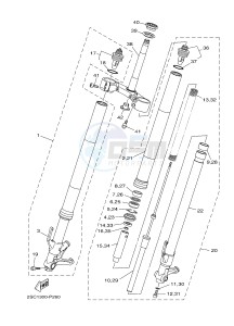 MTM850 MTM-850 XSR900 (B908) drawing FRONT FORK