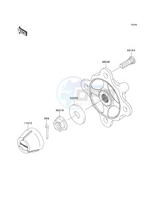 KRF 750 A [TERYX 750 4X4] (A8F) A8F drawing FRONT HUBS_BRAKES