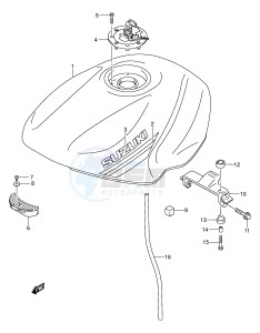 GS500 (E2) drawing FUEL TANK (MODEL K1)