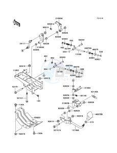 MULE 3010 4x4 KAF620-E5 EU drawing Frame Fittings(Lever)