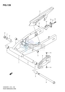 GSX650F (E21) Katana drawing REAR SWINGING ARM