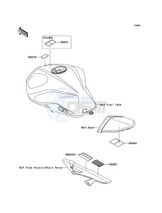 Z750 ABS ZR750MCF UF (UK FA) XX (EU ME A(FRICA) drawing Labels