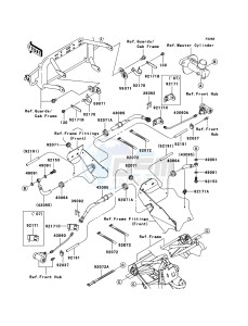 MULE_610_4X4 KAF400A8F EU drawing Front Brake Piping