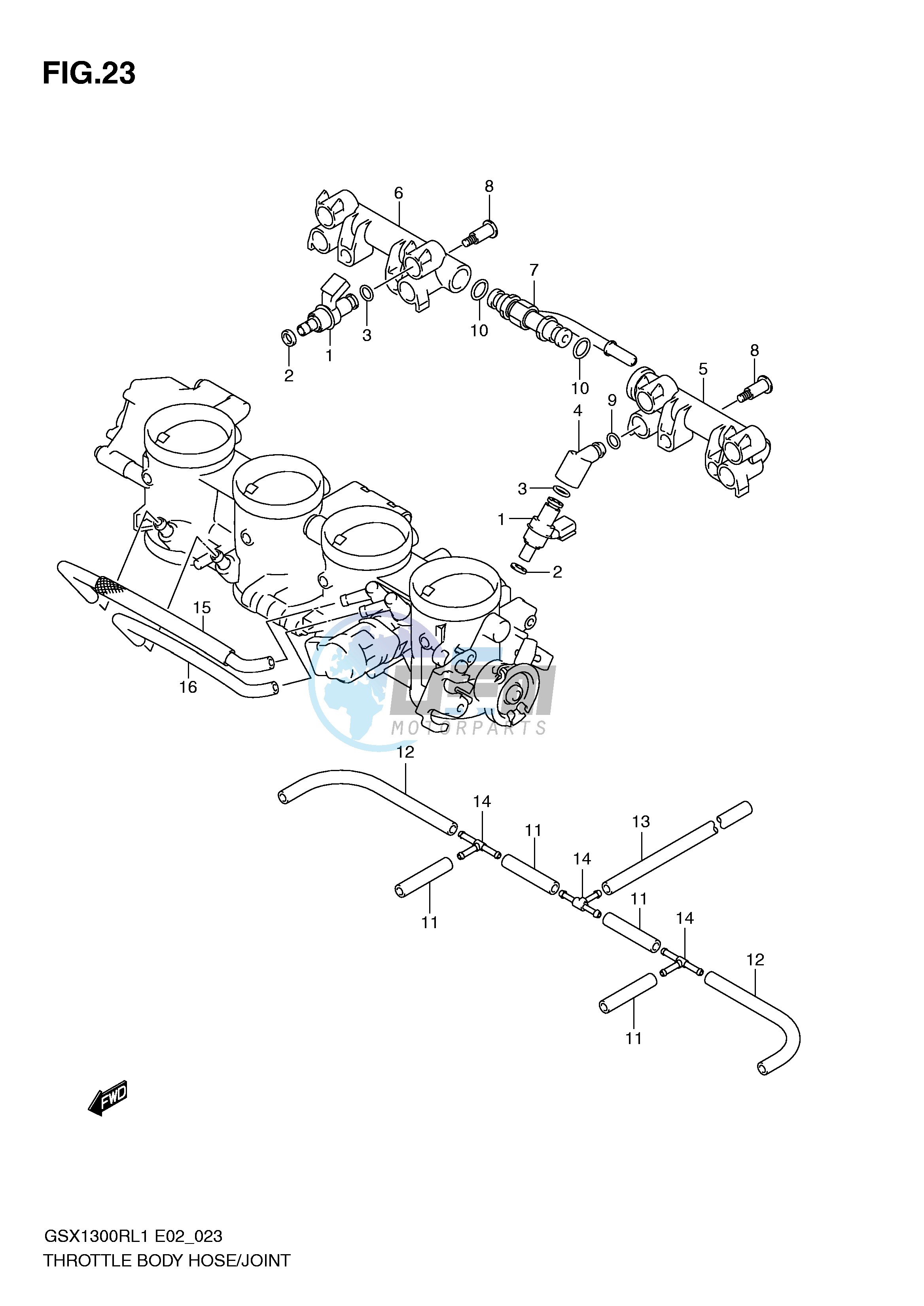 THROTTLE BODY HOSE JOINT (GSX1300RL1 E51)