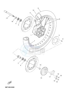 XT660Z (ABS) TENERE ABS (2BE2 2BE2 2BE2) drawing FRONT WHEEL