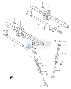 GSX750F (E2) drawing CAMSHAFT - VALVE