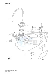 RM-Z450 (E3-E28) drawing FUEL TANK (RM-Z450K8 K9 L0)