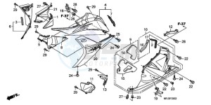 CBR600RAA Korea - (KO / ABS) drawing LOWER COWL (L.) (CBR600RR9,A/RA9,A)