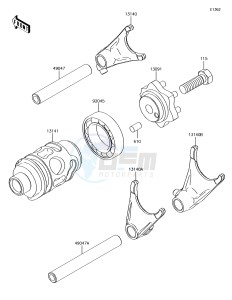 KX85-II KX85DHF EU drawing Gear Change Drum/Shift Fork(s)