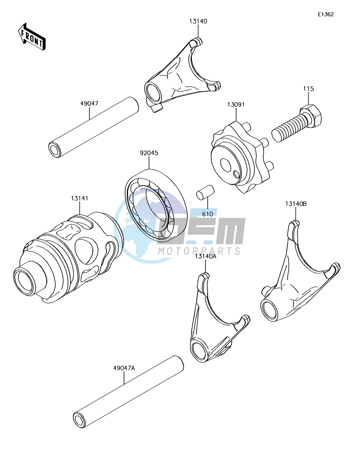 Gear Change Drum/Shift Fork(s)