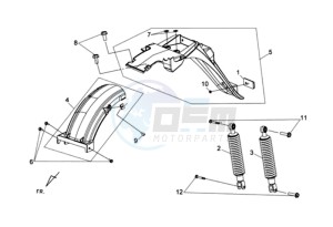 HD2 200EFI drawing REAR FENDER /REAR SUSPENSION