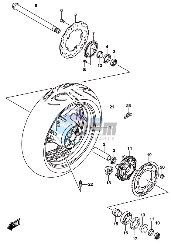 REAR WHEEL (GSX-S750AL8 E21)