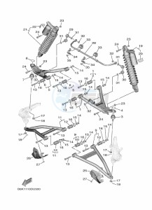 YXE850ENS YXE85WPSK (B8K1) drawing FRONT SUSPENSION & WHEEL