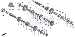 XR250R drawing TRANSMISSION