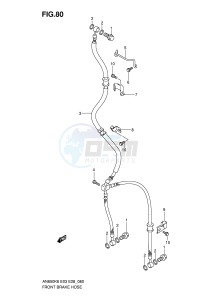 AN650 (E3-E28) Burgman drawing FRONT BRAKE HOSE (AN650K6 K7 K8 K9 L0)