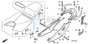 CBF1000SA UK - (E / ABS MKH) drawing SEAT/REAR COWL