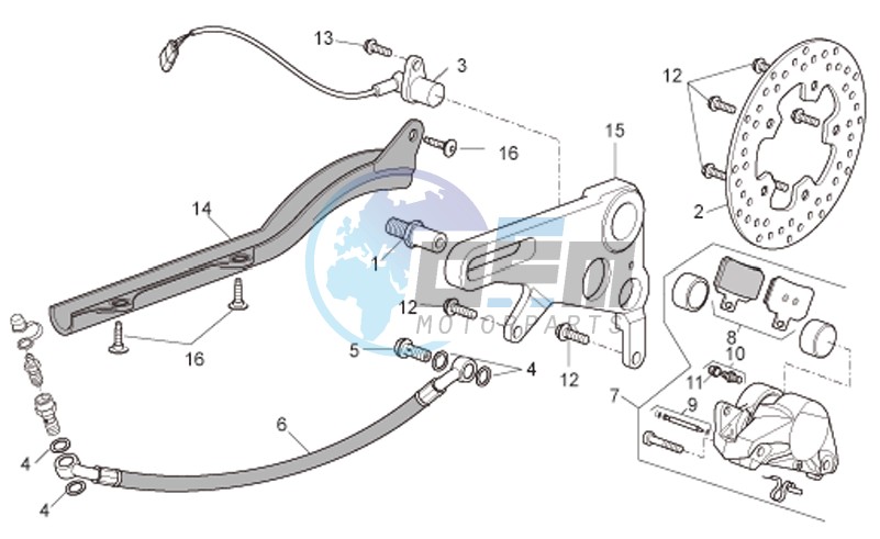 Rear master brake cylinder