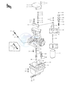 KZ 650 F (F1) drawing CARBURETOR PARTS