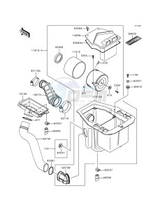 KLF 400 B [BAYOU 400 4X4] (B4-B6) [BAYOU 400 4X4] drawing AIR CLEANER-- KLF400-B4_B5_B6- -