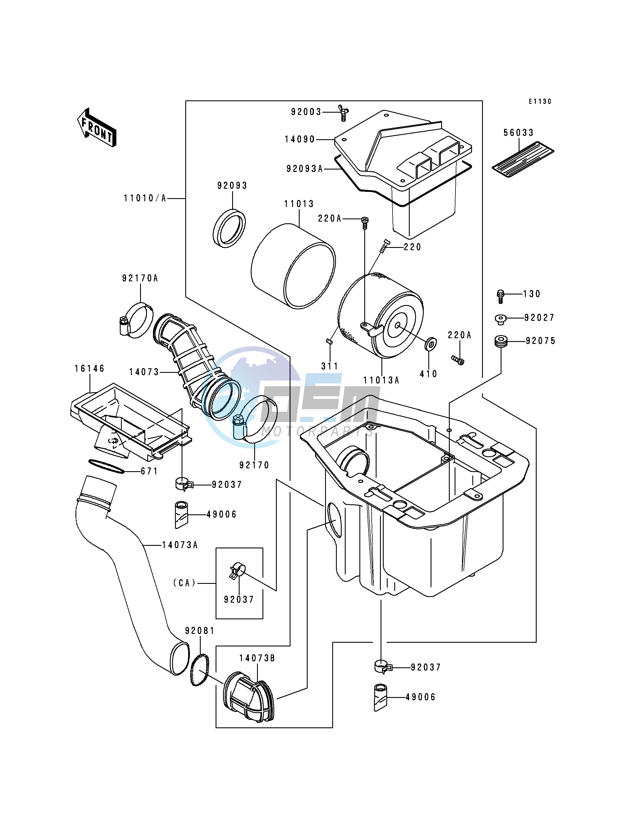 AIR CLEANER-- KLF400-B4_B5_B6- -