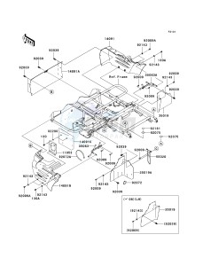 KAF 400 B [MULE 600] (B6F-B9F) B7F drawing FRAME FITTINGS-- REAR- -