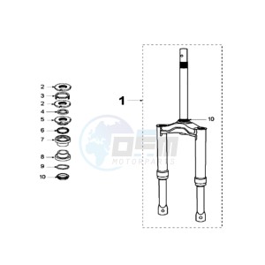 LUDIX 10 V ONE drawing FRONT FORK / STEERINGHEAD