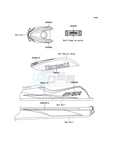 JET SKI 800 SX-R JS800A6F FR drawing Decals