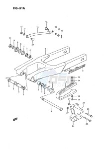 RM80 (E24) drawing REAR SWINGING ARM (MODEL K)